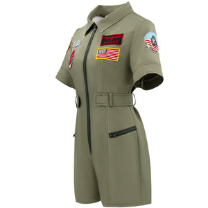 Top Gun Maverick Stewardess Cosplay Costume Pilot Flight Attendant Uniform Jumpsuit