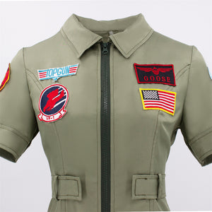 Top Gun Maverick Stewardess Cosplay Costume Pilot Flight Attendant Uniform Jumpsuit