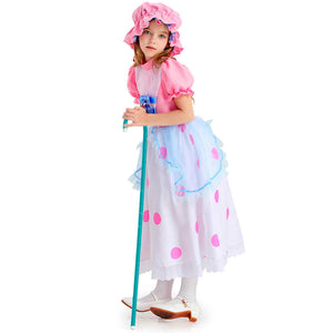 Toy Story Bo Peep Cosplay Costume Anime cartoon Pink Polka Dot Princess Dress