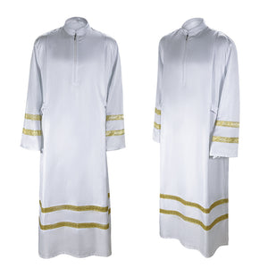 White Priest Robe Medieval Cospaly Costume Mission of the Church Father Sings Costume