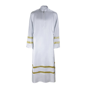 White Priest Robe Medieval Cospaly Costume Mission of the Church Father Sings Costume