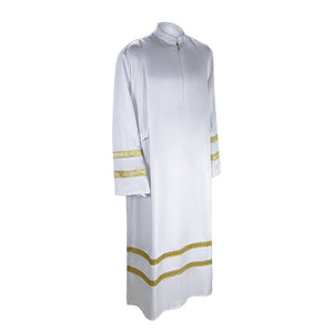 White Priest Robe Medieval Cospaly Costume Mission of the Church Father Sings Costume