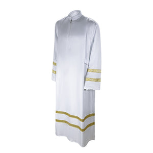 White Priest Robe Medieval Cospaly Costume Mission of the Church Father Sings Costume