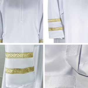 White Priest Robe Medieval Cospaly Costume Mission of the Church Father Sings Costume