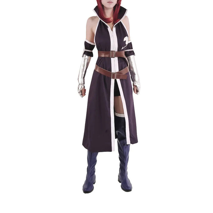 Anime FAIRY TAIL Erza Scarlet Cosplay Costume Purple Outfit Combat Clothing Halloween Uniform