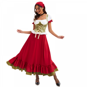 German Oktoberfest Beer Girl Set Cosplay Costume Women's Dirndl Dresses Sexy Bar Party Maid Outfit