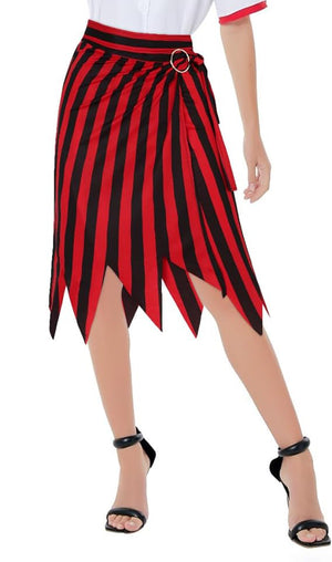 Womens Pirate Costume Renaissance Blouse Shirt Corset Waist Belt Eye Patch Pirate Skirt Cosplay Outfit