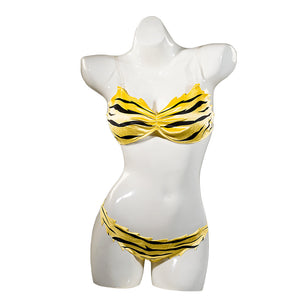 Anime Urusei Yatsura Ram Swimsuit Cosplay Costume Sexy Bikini Tiger Pattern Swimwear Outfit