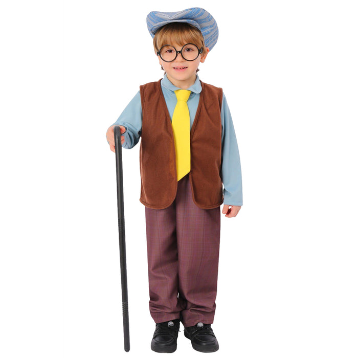 Kids Halloween Cosplay Suit Grandpa Costume Vest Hat School 100 Days Party Shows Outfits