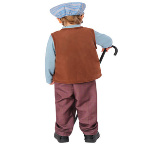 Kids Halloween Cosplay Suit Grandpa Costume Vest Hat School 100 Days Party Shows Outfits