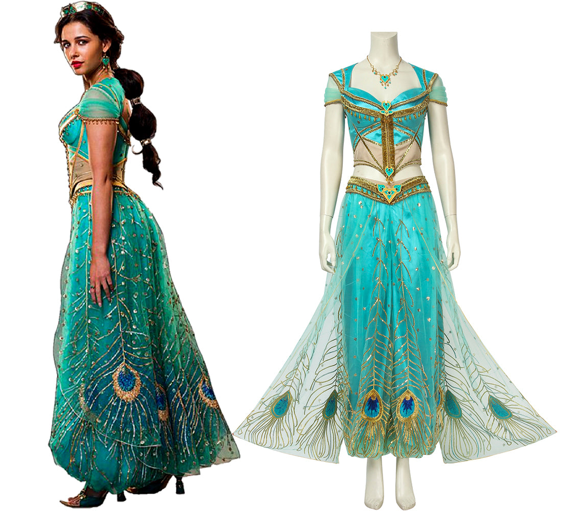 Aladdin Jasmine Princess Costume Dress Up Carnivals Halloween Props Adults  Outfits_y