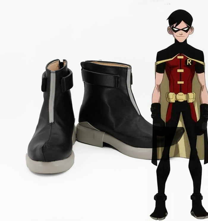 Anime Young Justice Nightwing Dick Grayson Cosplay Shoes Boots Custom Made for Adult Men and Women Halloween Carnival