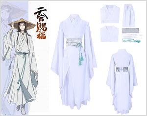 Anime Heaven Official's Blessing Xie Lian White Hanfu Kimono Robe Cosplay Costume Version B