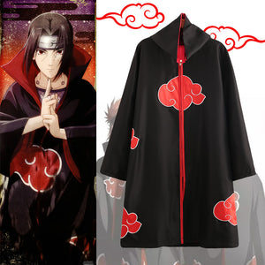 Anime Naruto Akatsuki Uchiha Itachi Robe Hoodie Cape Cloak+Free Gift (Headband) Halloween Carnival