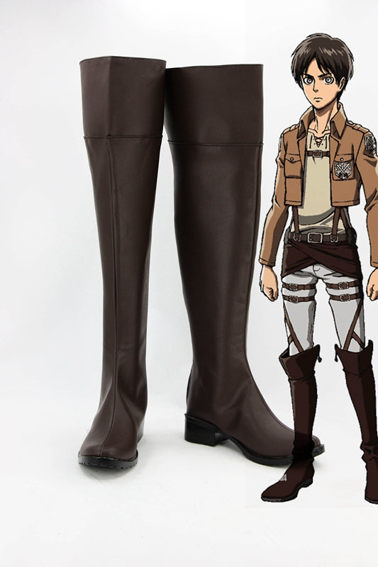 Anime Attack on Titan Eren Jaeger Cosplay Shoes Boots Custom Made for Adult Men and Women Halloween Carnival