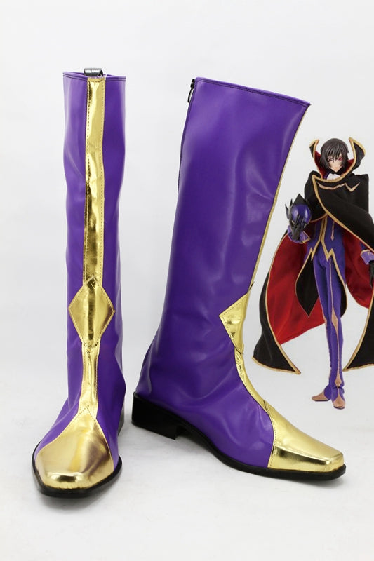 Anime Code Geass Zero Lelouch Cosplay Shoes Boots Custom Made for Adult Men and Women Halloween Carnival