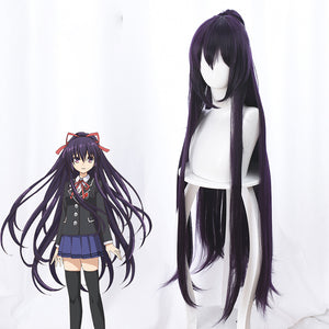 Anime Date A Live Yatogami Tohka 100cm Dark Purple Horsetail Long Cosplay Wig Cosplay for Girls Adult Women Halloween Carnival Party