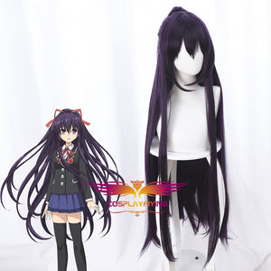 Anime Date A Live Yatogami Tohka 100cm Dark Purple Horsetail Long Cosplay Wig Cosplay for Girls Adult Women Halloween Carnival Party