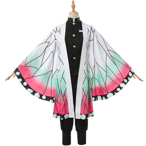Anime Demon Slayer: Kimetsu no Yaiba Kochou Shinobu Cosplay Costume Butterfly Printed Kimono Halloween Carnival