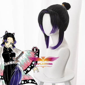 Anime Demon Slayer :Kimetsu no Yaiba Shinobu Kochou Gradient Purple Cosplay Wig Cosplay for Girls Adult Women Halloween Carnival Party