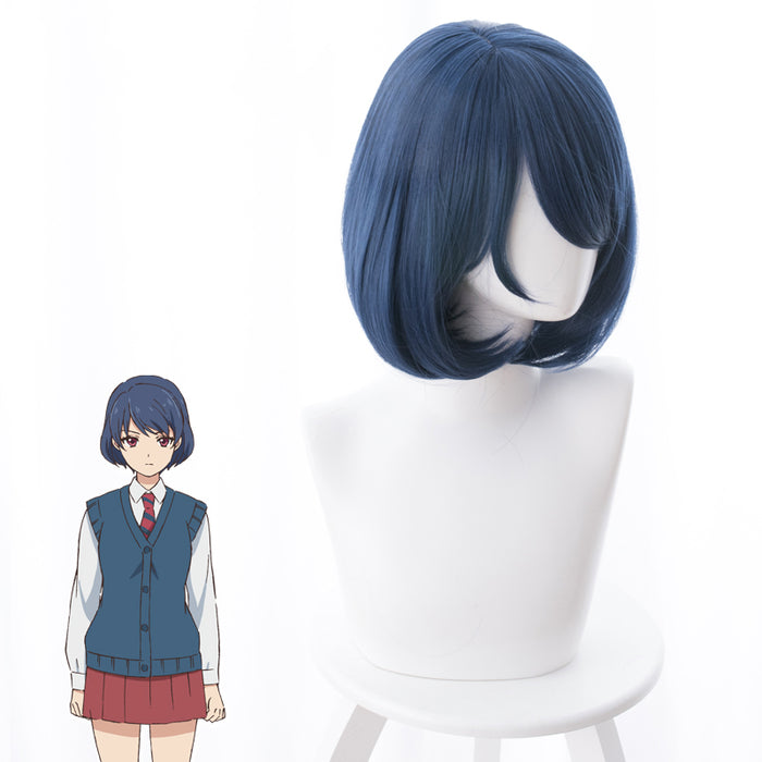 Anime Domestic Na Kanojo Lover Tachibana Rui Short Straight Dark Blue Cosplay Wig Cosplay for Girls Adult Women Halloween Carnival Party