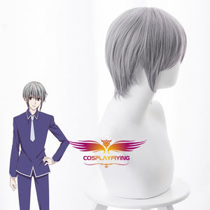 Anime Fruits Basket Soma Souma Yuki Gray Short Cosplay Wig Cosplay for Boys Adult Men Halloween Carnival Party