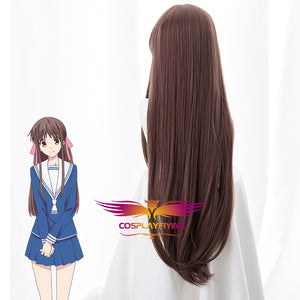 Anime Fruits Basket Tohru Honda Long Straight Brown Cosplay Wig Cosplay for Girls Adult Women Halloween Carnival Party