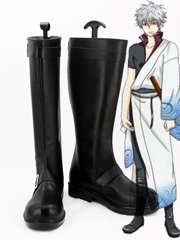 Anime Gintama Sakata Gintoki Cosplay Shoes Boots Custom Made for Adult Men and Women Halloween Carnival