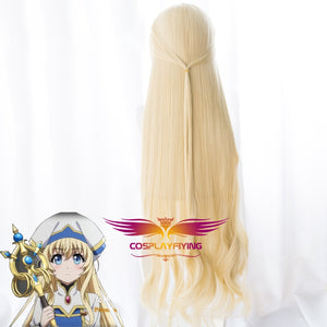 Anime Goblin Slayer Priestess Yellow Long Straight 100cm Cosplay Wig Cosplay for Girls Adult Women Halloween Carnival Party
