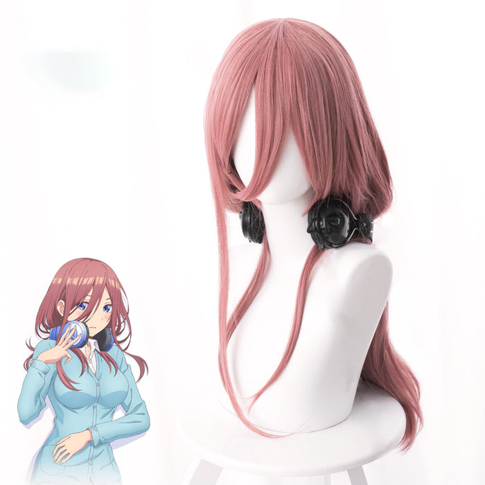 Anime Gotoubun No Hanayome The Quintessential Quintuplets Nakano Miku Long Pink Straight Cosplay Wig Cosplay for Girls Adult Women Halloween Carnival Party