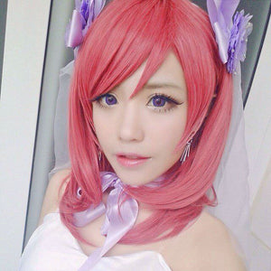 Anime LoveLive! Love Live Maki Nishikino Pink Short Cosplay Wig Cosplay for Adult Women Halloween Carnival