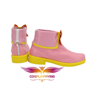 Anime LoveLive Sunshine Aqours Takami Chika MF Activity Pink Cosplay Shoes Boots Custom Made for Adult Men and Women Halloween Carnival
