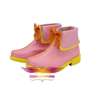 Anime LoveLive Sunshine Aqours Takami Chika MF Activity Pink Cosplay Shoes Boots Custom Made for Adult Men and Women Halloween Carnival