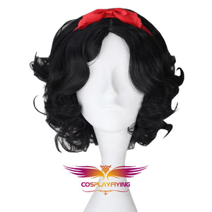 Anime Movie Disney Princess Snow White Black Wavy Hair Cosplay Wig Cosplay for Adult Women Halloween Carnival