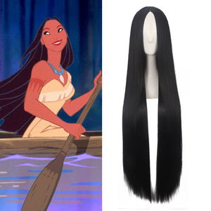 Anime Movie Pocahontas Disney Princess Black Long Straight Cosplay Wig Cosplay for Adult Women Halloween Carnival