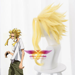 Anime My Hero Academia Baku No Hero All Might Short Yellow Curls Cosplay Wig Cosplay for Boys Adult Men Halloween Carnival Party