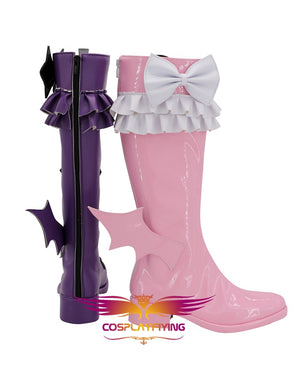 Anime Pretty Rhythm Kaname Amamiya Pink Purple Cosplay Shoes Boots Custom Made for Adult Men and Women Halloween Carnival