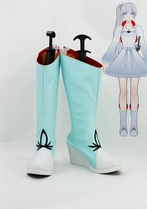 Anime RWBY White Trailer Weiss Schnee Cosplay Shoes Boots Custom Made for Adult Men and Women Halloween Carnival