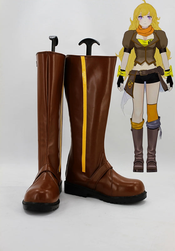 Anime RWBY Yellow Trailer Yang Xiao Long Cosplay Shoes Boots Custom Made for Adult Men and Women Halloween Carnival