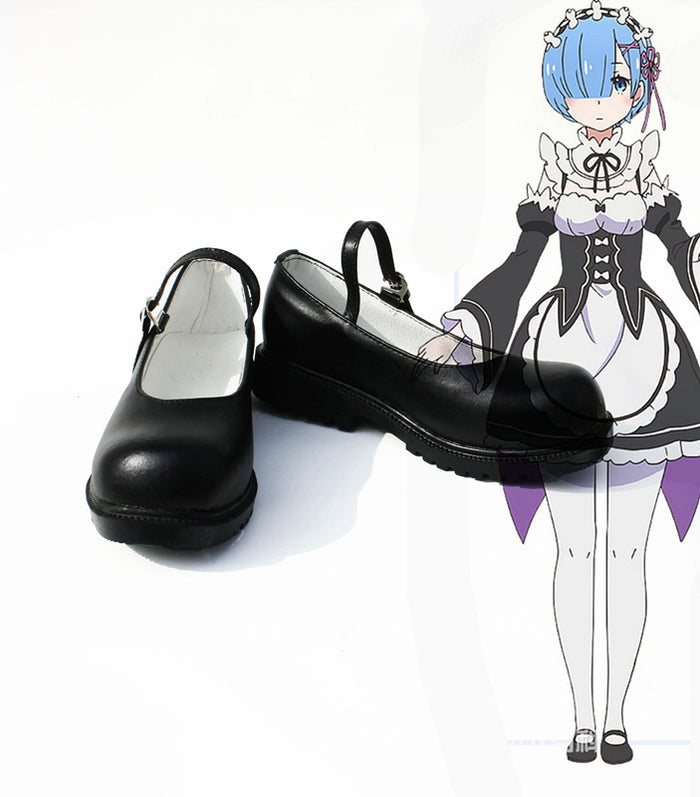 Anime Re Life in a Different World from Zero Rem Cosplay Shoes Boots Custom Made for Adult Men and Women Halloween Carnival