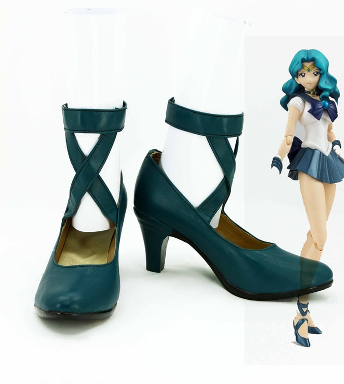 Anime Sailor Moon Kaiou Michiru Cosplay Shoes Boots Custom Made for Adult Men and Women Halloween Carnival