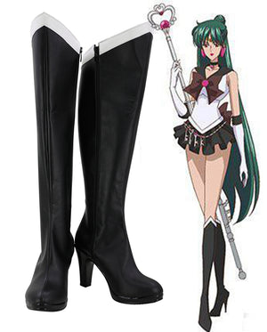 Anime Sailor Moon Sailor Pluto Meiou Setsuna Cosplay Shoes Boots Custom Made for Adult Men and Women Halloween Carnival