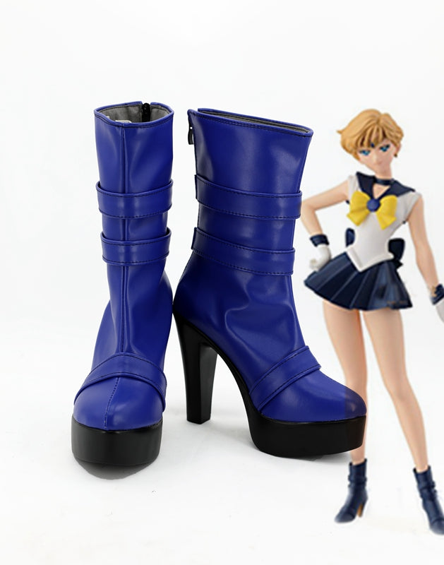 Anime Sailor Moon Uranus Tenoh Haruka Cosplay Shoes Boots Custom Made for Adult Men and Women Halloween Carnival Version B