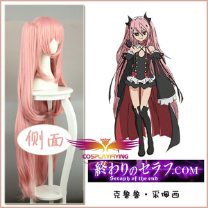 Anime Seraph of the end Krul Tepes Pink Long Straight Cosplay Wig Cosplay for Girls Adult Women Halloween Carnival Party