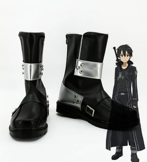 Anime Sword Art Online Kirigaya Kazuto Cosplay Shoes Boots Custom Made for Adult Men and Women Halloween Carnival Version B