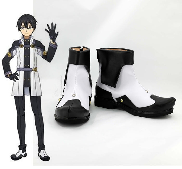 Anime Sword Art Online Ordinal Scale Kirigaya Kazuto Cosplay Shoes Boots Custom Made for Adult Men and Women Halloween Carnival