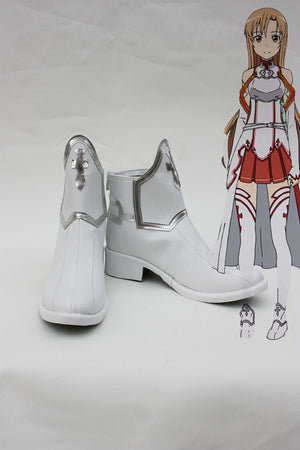 Anime Sword Art Online Yuuki Asuna Cosplay Shoes Boots Custom Made for Adult Men and Women Halloween Carnival