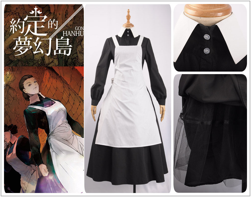 Cosplayflying - Buy Anime The Promised Neverland Emma Cosplay Costume  Custom Made Adult Women Outfit White Shirt Dress Lolita Dress