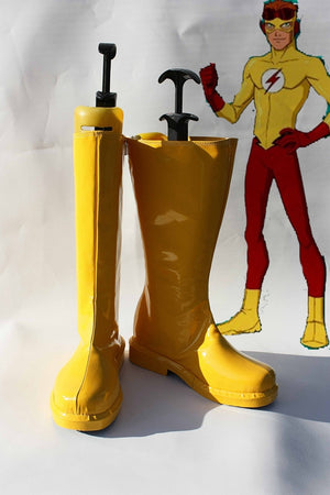 Anime Young Justice Kid Flash Wally West Cosplay Shoes Boots Custom Made for Men and Women