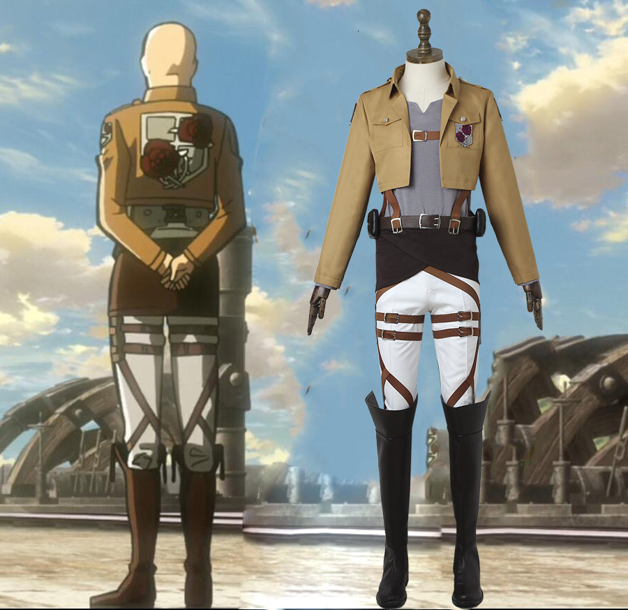 Stivali Alti Attack On Titan Cosplay - Stivali Da Cacciatore Di Eren In Pelle PU, Altezza Ginocchio - Foto 11